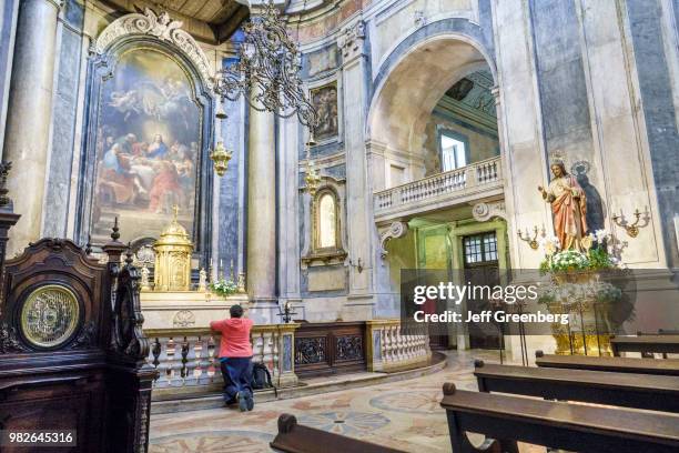 Portugal, Lisbon, Basilica da Estrela, Convent of the Most Sacred Heart of Jesus, interior of church.