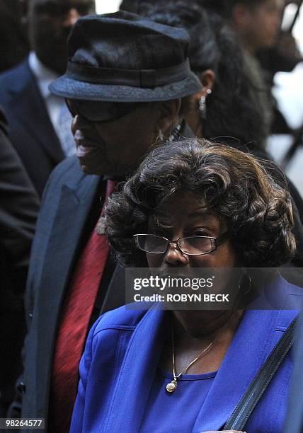 Pop star Michael Jackson's father Joe Jackson and mother Katherine Jackson arrive at Los Angeles Superior Court in downtown Los Angeles on April 5,...