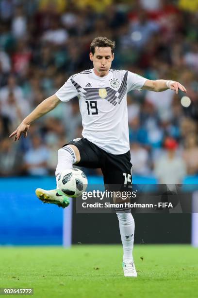 Sebastian Rudy of Germany controls the ball during the 2018 FIFA World Cup Russia group F match between Germany and Sweden at Fisht Stadium on June...