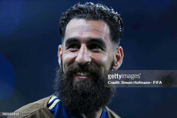 Jimmy Durmaz of Sweden looks on during the 2018 FIFA World Cup Russia group F match between Germany and Sweden at Fisht Stadium on June 23, 2018 in...