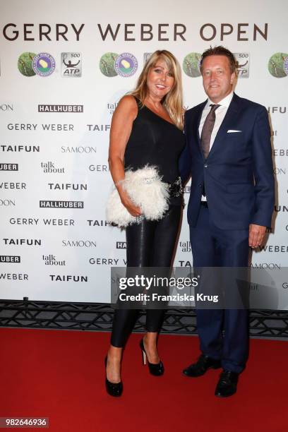 Claudia Carpendale and Ralf Weber, CEO Gerry Weber attend the Gerry Weber Open Fashion Night 2018 at Gerry Weber Stadium on June 23, 2018 in Halle,...