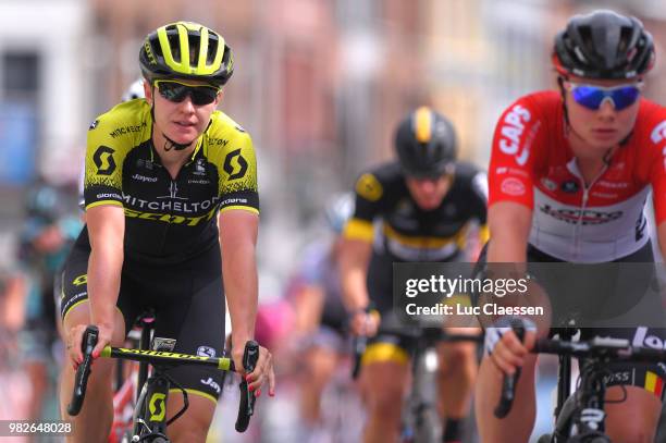 Arrival / Jolien DHoore of Belgium and Team Mitchelton-Scott / Disappointment / during the 119th Belgian Road Championship 2018, Elite Women a...