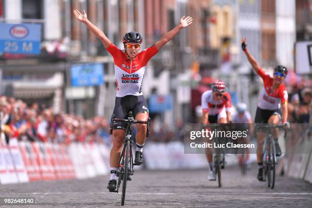 Arrival / Annelies Dom of Belgium and Team Lotto Soudal Ladies / Celebration / Valerie Demey of Belgium and Lotto Soudal Ladies / Sanne Cant of...