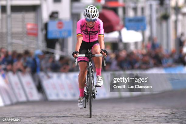 Arrival / Kaat Hannes of Belgium and Team Wielervereniging Zeeuwsvlaanderen / during the 119th Belgian Road Championship 2018, Elite Women a 103,2km...