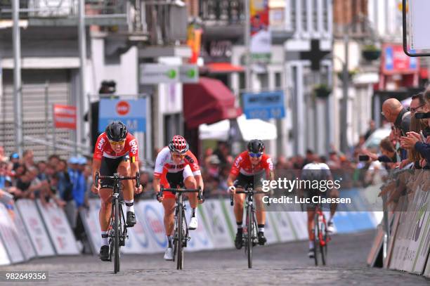 Sprint / Arrival / Annelies Dom of Belgium and Team Lotto Soudal Ladies / Valerie Demey of Belgium and Lotto Soudal Ladies / Sanne Cant of Belgium...