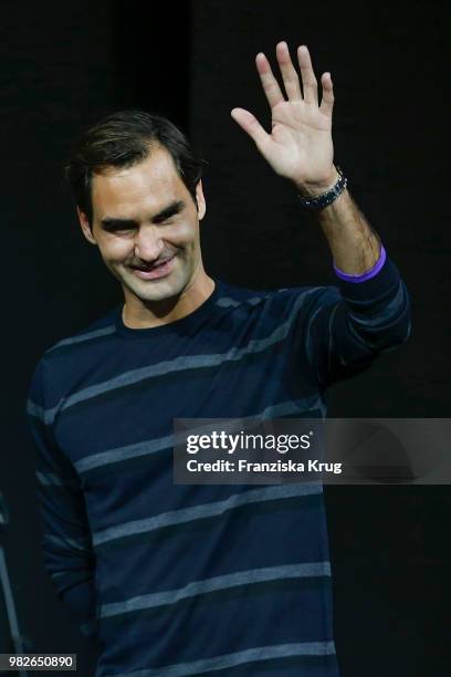 Tennis player Roger Federer attends the Gerry Weber Open Fashion Night 2018 at Gerry Weber Stadium on June 23, 2018 in Halle, Germany.