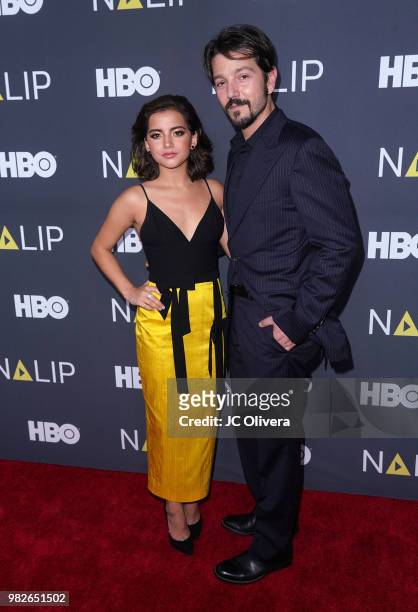 Actors Isabela Moner and Diego Luna attend NALIP 2018 Latino Media Awards at The Ray Dolby Ballroom at Hollywood & Highland Center on June 23, 2018...