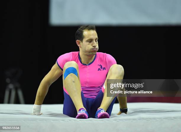 French pole vaulter Renaud Lavillenie during the ISTAF Indoor track and field meeting at the Mercedes-Benz Arena in Berlin, Germany, 26 January 2018....