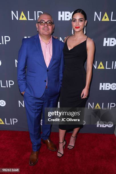 Executive director Ben Lopez and actor Melissa Barrera attend NALIP 2018 Latino Media Awards at The Ray Dolby Ballroom at Hollywood & Highland Center...