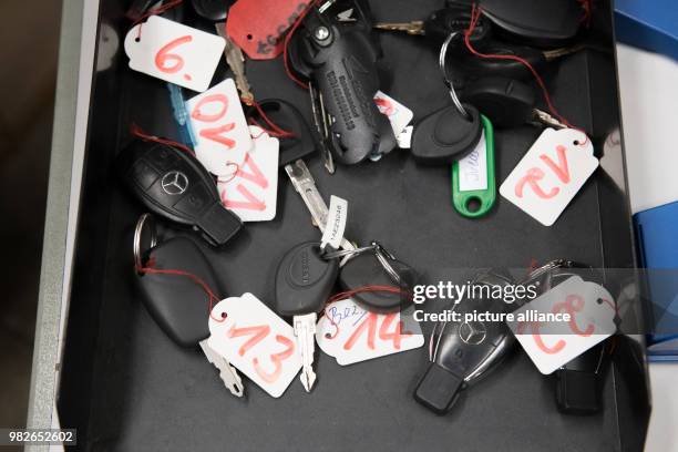 Car keys at an auction house in Berlin, Germany, 26 Janaury 2018. Lost property from the Zentrales Fundbuero is to go under the hammer at the...