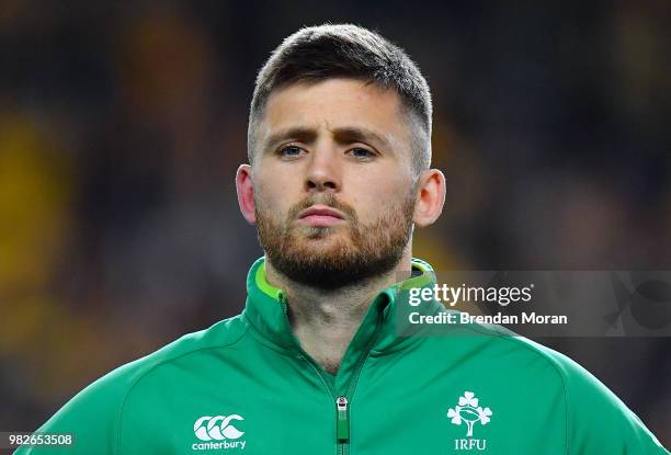 Sydney , Australia - 23 June 2018; Ross Byrne of Ireland prior to the 2018 Mitsubishi Estate Ireland Series 3rd Test match between Australia and...