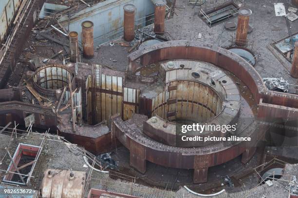 View of the abandoned reactor block 8 at a nuclear power plant in Lubmin, Germany, 25 January 2018. Originally constructed to produce energy for the...