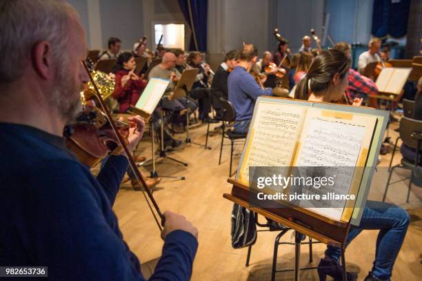 Dpatop - The symphonic orchestra of Bad Reichenhall rehearses at the concert all of the Philharmonic Orchestra Bad Reichenall, Germany, 25 January...