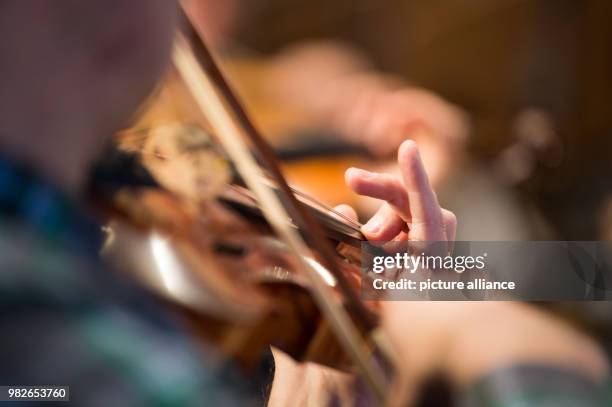 The symphonic orchestra of Bad Reichenhall rehearses at the concert all of the Philharmonic Orchestra Bad Reichenall, Germany, 25 January 2018. They...