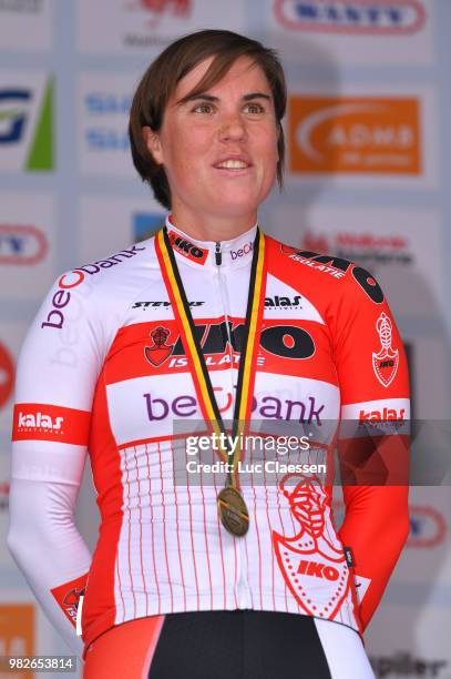 Podium / Sanne Cant of Belgium and Team Antwerpen Bronze Medal / Celebration / during the 119th Belgian Road Championship 2018, Elite Women a 103,2km...