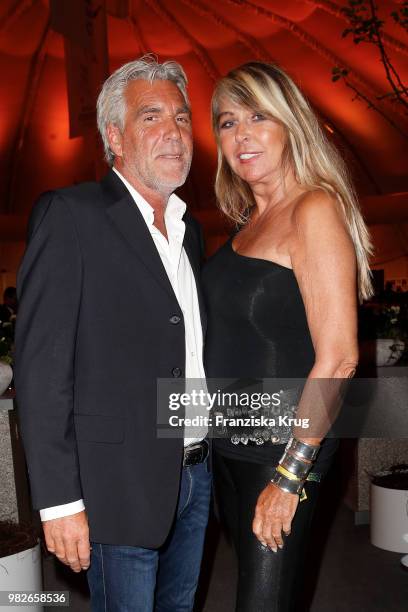 Michael Holland and Claudia Carpendale attend the Gerry Weber Open Fashion Night 2018 at Gerry Weber Stadium on June 23, 2018 in Halle, Germany.