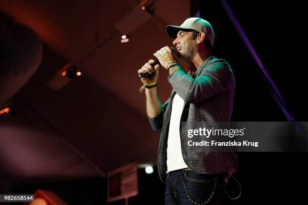 Singer of the band Marquess at the Gerry Weber Open Fashion Night 2018 at Gerry Weber Stadium on June 23, 2018 in Halle, Germany.