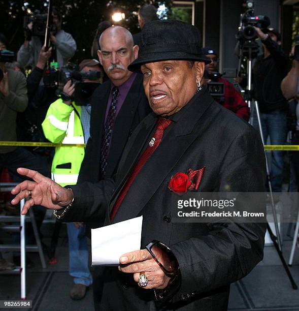 Joe Jackson, father of pop icon Michael Jackson, leaves the Los Angeles Criminal Courts building for the court appearance of Dr. Conrad Murray on...