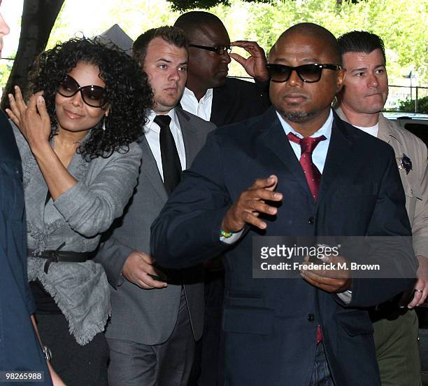 Janet Jackson and Randy Jackson enter the Los Angeles Criminal Courts building for the court appearance of Dr. Conrad Murray on April 5, 2010 in Los...