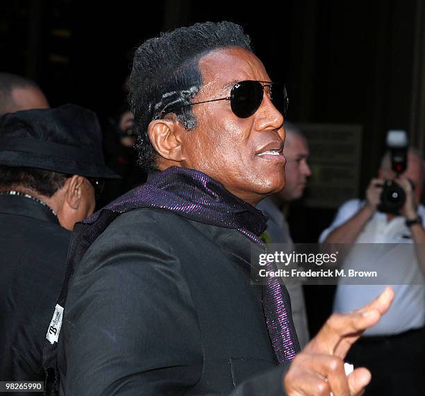 Jermaine Jackson enters the Los Angeles Criminal Courts building for the court appearance of Dr. Conrad Murray on April 5, 2010 in Los Angeles,...