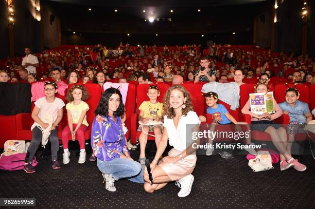 Jenifer and Lou attend the "Maya L'Abeille 2 - Les Jeux Du Miel" Paris Special Screening at Cinema Gaumont Opera on June 24, 2018 in Paris, France.