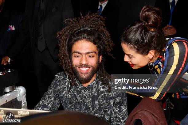 Noah Becker and Taina Moreno attend the Gerry Weber Open Fashion Night 2018 at Gerry Weber Stadium on June 23, 2018 in Halle, Germany.