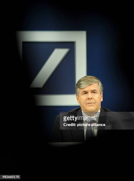 Of the Deutsche Bank at the time, Josef Ackermann, photographed at his last balance sheet press conference in Frankfurt am Main, Germany, 02 Febuary...