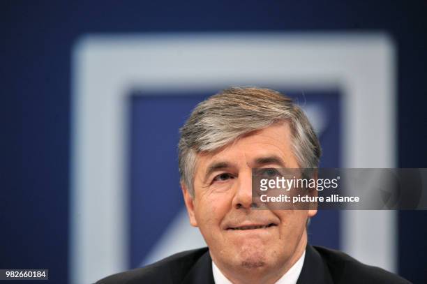 Of the Deutsche Bank at the time, Josef Ackermann, photographed at his last balance sheet press conference in Frankfurt am Main, Germany, 02 Febuary...