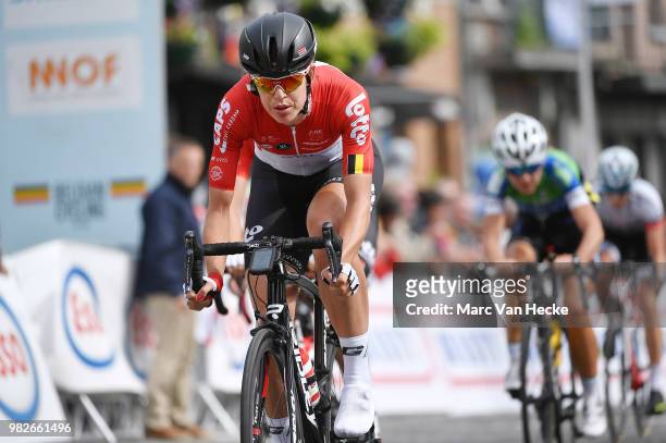 Arrival / Isabelle Beckers of Belgium and Lotto Soudal Ladies / during the 119th Belgian Road Championship 2018, Elite Women a 103,2km race from...