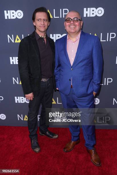 Actor Clifton Collins Jr. And Ben Lopez NALIP executive director attend NALIP 2018 Latino Media Awards at The Ray Dolby Ballroom at Hollywood &...