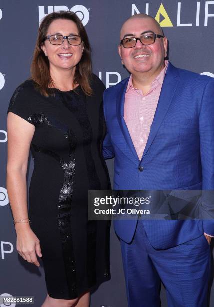 Producer Victoria Alonso and Ben Lopez NALIP executive director attend NALIP 2018 Latino Media Awards at The Ray Dolby Ballroom at Hollywood &...