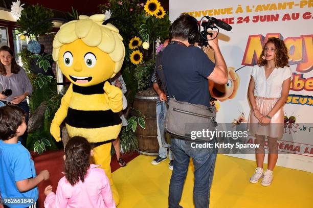 Lou attends the "Maya L'Abeille 2 - Les Jeux Du Miel" Paris Special Screening at Cinema Gaumont Opera on June 24, 2018 in Paris, France.