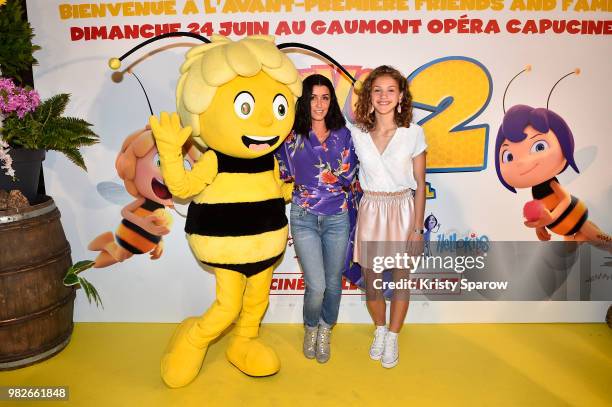 Jenifer and Lou attends the "Maya L'Abeille 2 - Les Jeux Du Miel" Paris Special Screening at Cinema Gaumont Opera on June 24, 2018 in Paris, France.