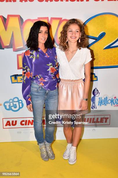 Jenifer and Lou attends the "Maya L'Abeille 2 - Les Jeux Du Miel" Paris Special Screening at Cinema Gaumont Opera on June 24, 2018 in Paris, France.