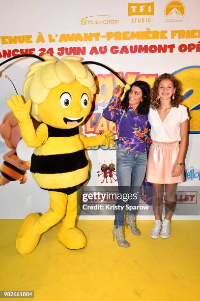 Jenifer and Lou attends the "Maya L'Abeille 2 - Les Jeux Du Miel" Paris Special Screening at Cinema Gaumont Opera on June 24, 2018 in Paris, France.