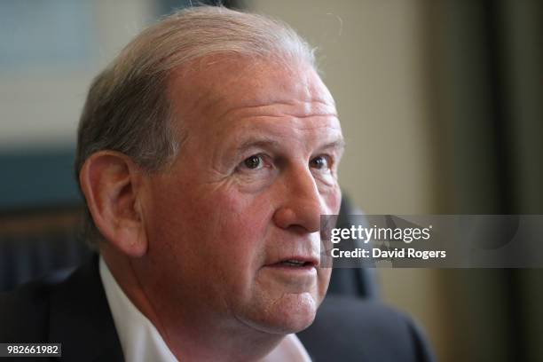 Andy Cosslett, the RFU chairman, faces the media on June 24, 2018 in Cape Town, South Africa.