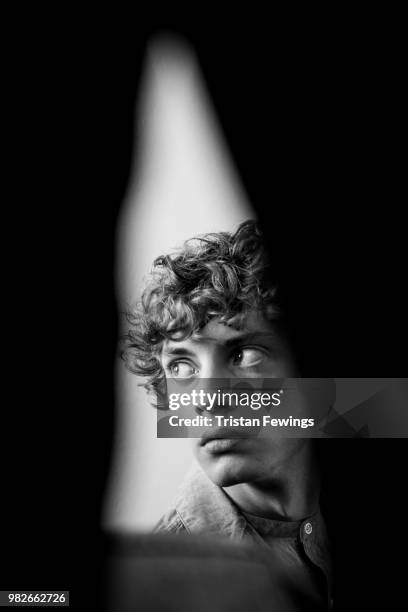 Model poses backstage prior the Officine Generale Menswear Spring Summer 2019 show as part of Paris Fashion Week on June 24, 2018 in Paris, France.