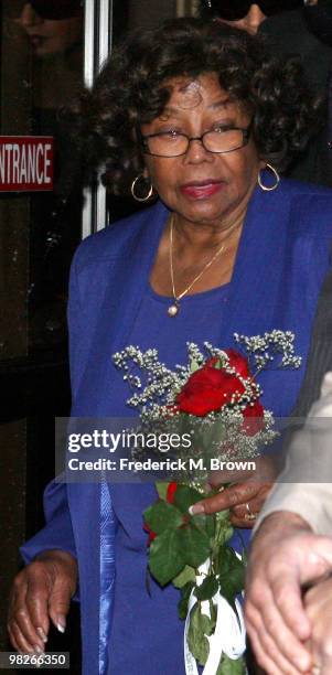 Katherine Jackson, mother of late pop icon Michael Jackson, leaves the Los Angeles Criminal Courts building after a court appearance by Dr. Conrad...