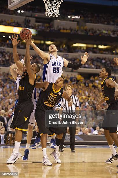 Final Four: Duke Brian Zoubek in action vs West Virgina. Indianapolis, IN 4/3/2010 CREDIT: John Biever