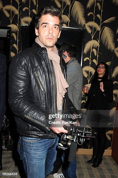 Journalist Xavier de Moulins from "Paris Derniere" attends the Bus Palladium Club Opening Party at the Bus Palladium Club on March 16, 2010 in Paris,...