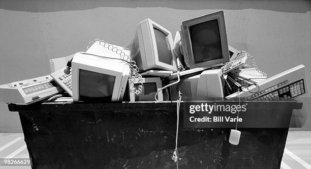 discarded technology objects - old fashioned computer stock pictures, royalty-free photos & images