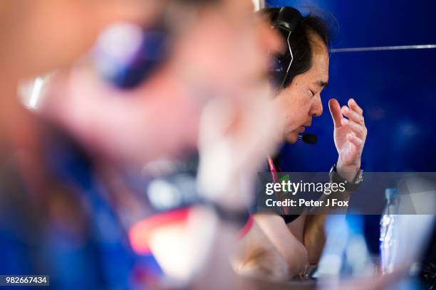 Toyohara Tanabe of Scuderia Toro Rosso, Honda and Japan during qualifying for the Formula One Grand Prix of France at Circuit Paul Ricard on June 23,...