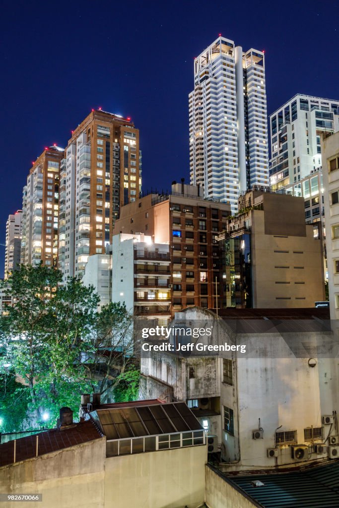 Palermo city skyline at night.