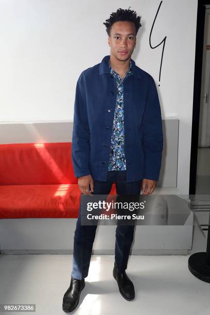 Corentin Fila attends the Agnes B. Menswear Spring/Summer 2019 show as part of Paris Fashion Week on June 24, 2018 in Paris, France.