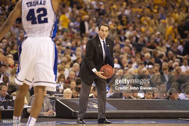 Final Four: Duke head coach Mike Krzyzewski during game vs West Virgina. Indianapolis, IN 4/3/2010 CREDIT: John Biever