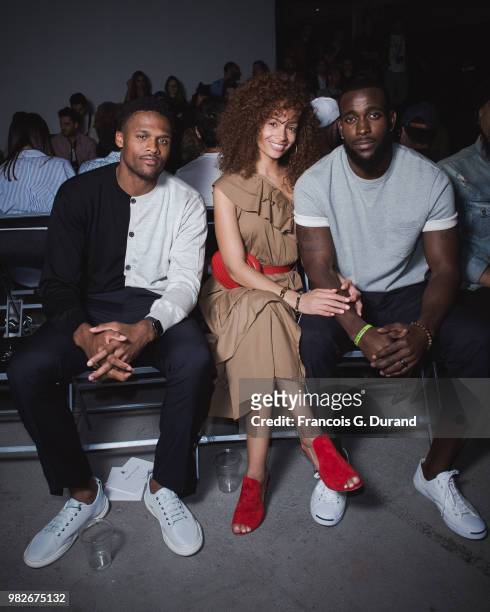 Nfl Player Brice Butler, Tiffany Luce and Kam Chancellor attend the Lanvin Menswear Spring/Summer 2019 show as part of Paris Fashion Week on June 24,...