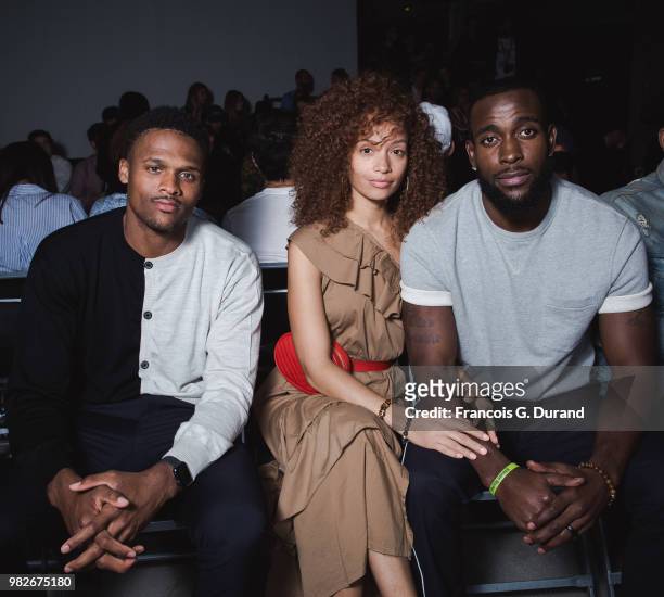 Nfl Player Brice Butler, Tiffany Luce and Kam Chancellor attend the Lanvin Menswear Spring/Summer 2019 show as part of Paris Fashion Week on June 24,...