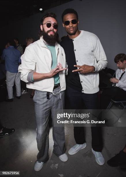 Mikky Ekko and Brice Butler attend the Lanvin Menswear Spring/Summer 2019 show as part of Paris Fashion Week on June 24, 2018 in Paris, France.