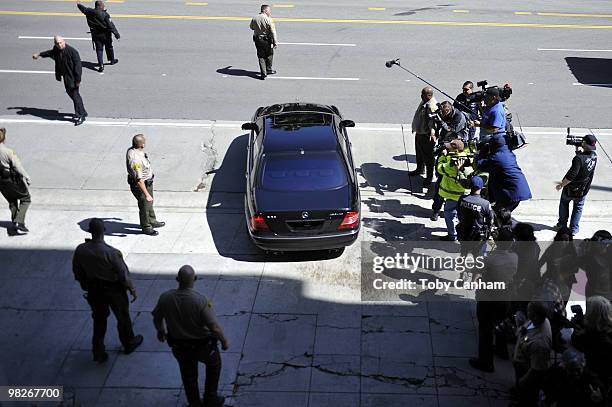 Dr. Conrad Murray leaves Los Angeles Superior Courts after his appearance on April 5, 2010 in Los Angeles, California. Murray is charged with...