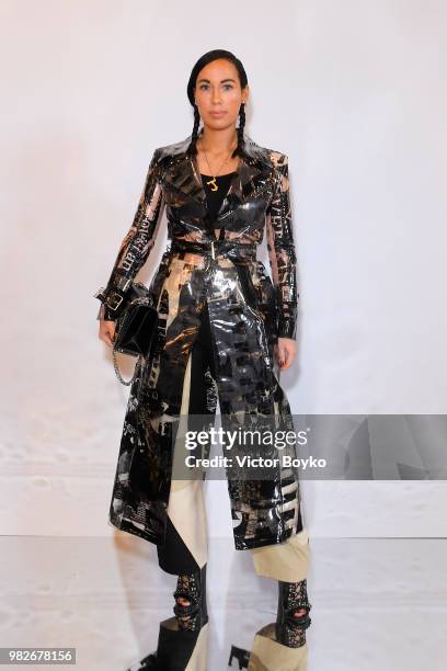 Julia Lang attends the Balmain Menswear Spring/Summer 2019 show as part of Paris Fashion Week on June 24, 2018 in Paris, France.